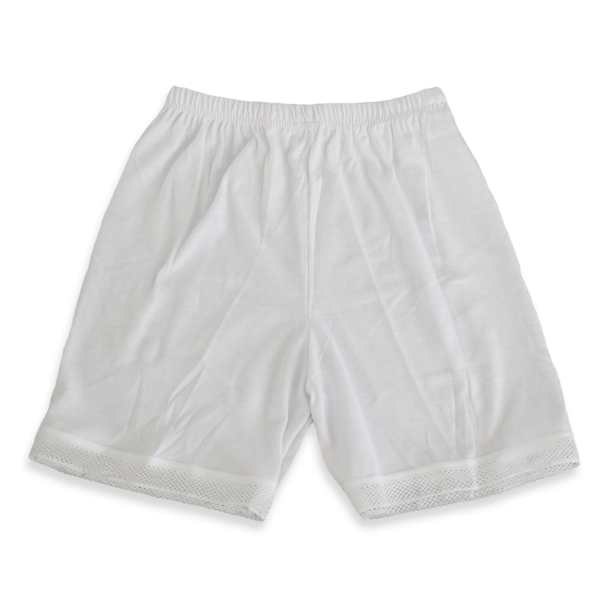 Velona Ladies Cotton Shorts with Lace Trimmed Elastic Border